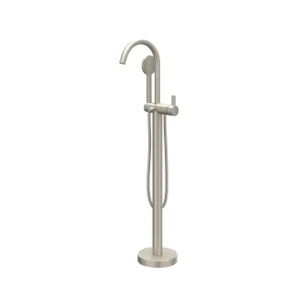 IVY - Pact - Freestanding bath mix tap - swivel spout - satin spray hand shower - Brushed nickel PVD