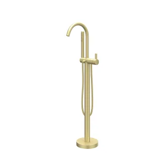 IVY - Pact - Freestanding bath mix tap - swivel spout - rod hand shower - Brushed matt gold PVD