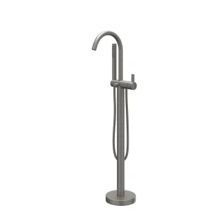 IVY - Pact - Freestanding bath mix tap - swivel spout - rod hand shower - Brushed metal black PVD