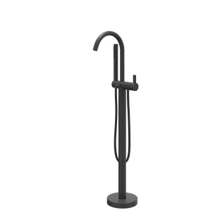 IVY - Pact - Freestanding bath mix tap - swivel spout - rod hand shower - Matt black PED