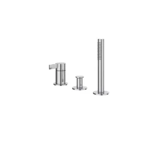 IVY - Pact - Bath rim combination 3-hole mixer tap with pull-out hand shower, without spout - Chrome