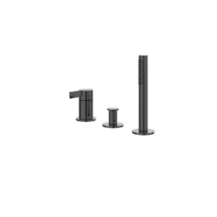 IVY - Pact - Bath rim combination 3-hole mixer tap with pull-out hand shower, without spout - Black chrome PVD