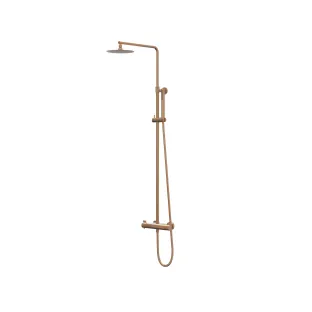 IVY Pact Rain shower set 1 surface-mounted - 20cm slim overhead shower - rod model hand shower - Brushed matt copper PVD