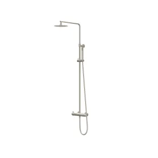 IVY Pact Rain shower set 1 surface-mounted - 25cm slim overhead shower - 3-position hand shower - Brushed nickel PVD