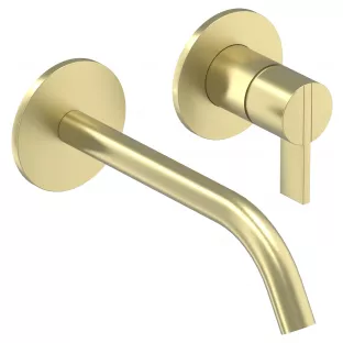 IVY Pact washbasin mix tap - finish part - 2-hole wall mounting - Brushed matt gold PVD - built-in - coldstart