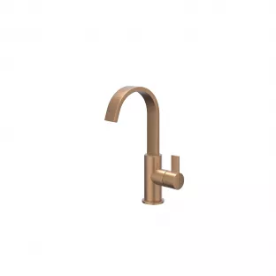 IVY Pact basin mix tap - High cascade swivel spout - Brushed matt copper PVD - Surface mounted - coldstart