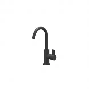 IVY Pact washbasin mix tap - High swivel spout - Matt black PED - Surface mounted - coldstart