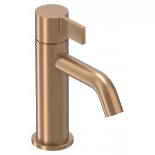 IVY Pact washbasin mix tap - S model - Brushed matt copper PVD - Surface mounted - coldstart