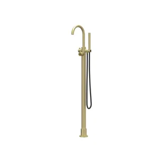 IVY - Tribe - Freestanding bath mix tap - swivel spout - rod hand shower - RVS316 brushed matt gold PVD