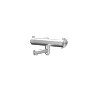 IVY - Tribe - Bath thermostat tap surface-mounted with swivel-away bath spout with diverter - Brushed stainless steel 316