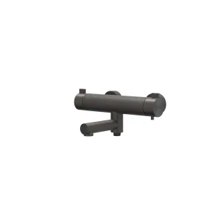 IVY - Tribe - Bath thermostat tap surface-mounted with swivel bath spout with diverter - RVS316 brushed carbon black PVD