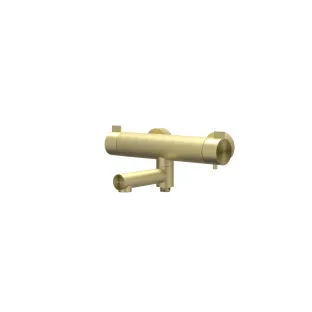 IVY - Tribe - Bath thermostat tap surface-mounted with swivel bath spout with diverter - RVS316 brushed matt gold PVD