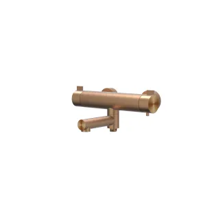 IVY - Tribe - Bath thermostat tap surface-mounted with swivel bath spout with diverter - RVS316 brushed matt copper PVD