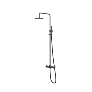 IVY Tribe Rain shower set 1 surface-mounted - 30cm medium head shower - rod model hand shower - RVS316 brushed carbon black PVD