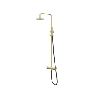 IVY Tribe Rain shower set 1 surface-mounted - 25cm medium head shower - rod model hand shower - RVS316 brushed matt gold PVD