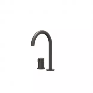 IVY Tribe basin mix tap - 2-hole deck mounting - RVS316 brushed carbon black PVD - Surface mounted - coldstart