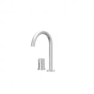 IVY Tribe basin mix tap - 2-hole deck mounting - Brushed stainless steel 316 - Surface mounted - coldstart