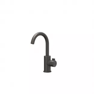 IVY Tribe washbasin mix tap - High swivel spout - RVS316 brushed carbon black PVD - Surface mounted - coldstart