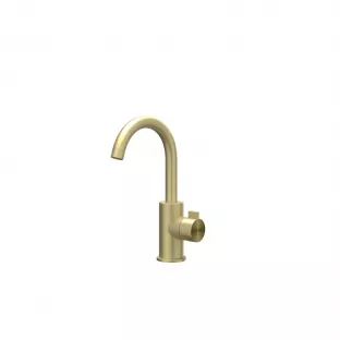 IVY Tribe washbasin mix tap - High swivel spout - RVS316 brushed matt gold PVD - Surface mounted - coldstart