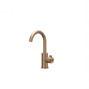 IVY Tribe washbasin mix tap - High swivel spout - RVS316 brushed matt copper PVD - Surface mounted - coldstart