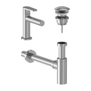 MAY Forma Combiset - Fountain tap Model S - Design plug always open - Design siphon - Chrome