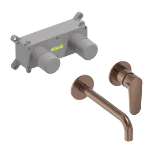 MAY Forma built-in washbasin mixer - including built-in box - Brushed matt copper PVD