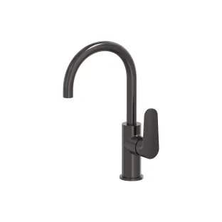 MAY Forma surface-mounted basin mixer - Swivel spout - Brushed carbon black PVD