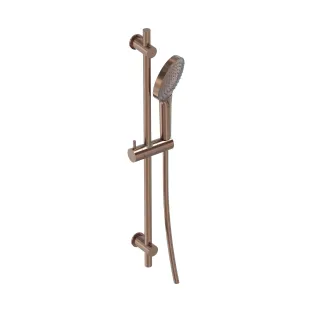 MAY Sliding bar set with 3-position hand shower - shower hose 150 cm - sliding bar 70 cm - Brushed matt copper PVD