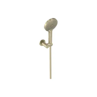 MAY Hand shower set with adjustable wall holder - shower hose 125 cm - 3-position hand shower - Brushed matt gold PVD