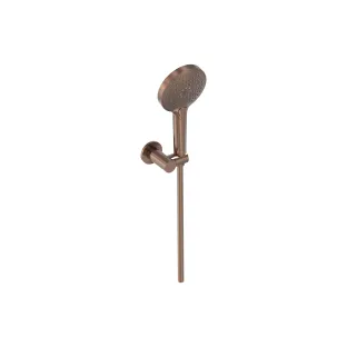 MAY Hand shower set with adjustable wall holder - shower hose 125 cm - 3-position hand shower - Brushed matt copper PVD