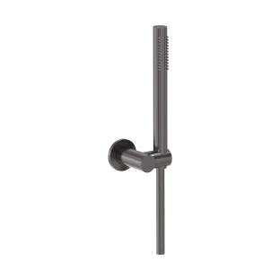 MAY Hand shower set with adjustable wall bracket - shower hose 125 cm - rod hand shower - Brushed carbon black PVD