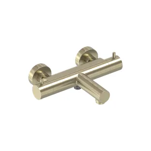 MAY Surface-mounted bath thermostat tap with fixed spout - Brushed matt gold PVD