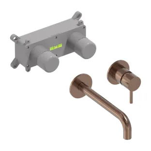 MAY Stilo built-in washbasin mixer - including built-in box - Brushed matt copper PVD