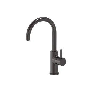 MAY Stilo surface-mounted basin mixer - Swivel spout - Brushed carbon black PVD