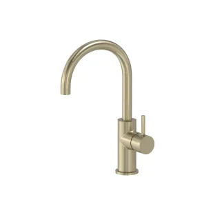 MAY Stilo surface-mounted basin mixer - Swivel spout - Brushed matt gold PVD