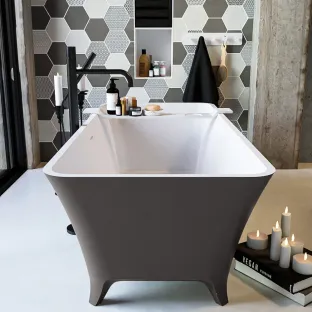 Mondiaz Lundy freestanding bath - 170x75cm - Dark Grey / Talc