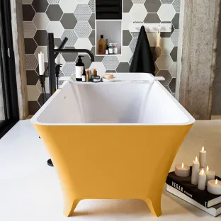 Mondiaz Lundy freestanding bath - 170x75cm - Ocher / Talc