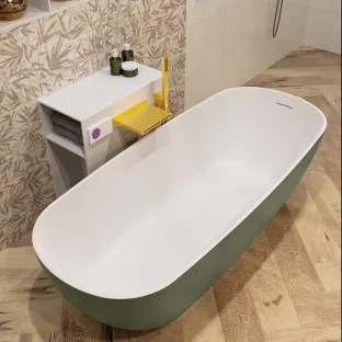 Mondiaz Rock freestanding bath - 170x70cm - Army / Talc