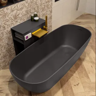 Mondiaz Rock freestanding bath - 170x70cm - Dark Grey / Dark Grey