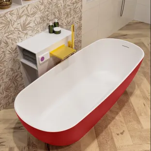 Mondiaz Rock freestanding bath - 170x70cm - Fire / Talc