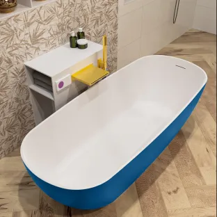 Mondiaz Rock freestanding bath - 170x70cm - Jeans / Talc