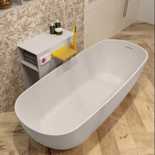 Mondiaz Rock freestanding bath - 170x70cm - Linen / Linen