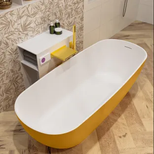 Mondiaz Rock freestanding bath - 170x70cm - Ocher / Talc