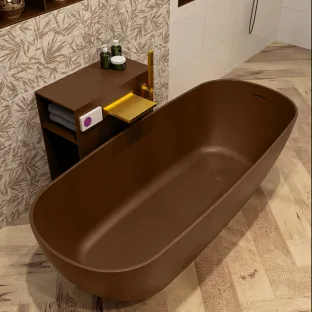 Mondiaz Rock freestanding bath - 170x70cm - Rust / Rust