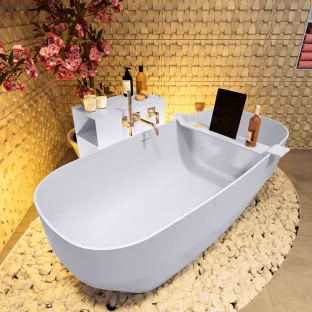 Mondiaz Stone freestanding bath - 170x75cm - Cale / Cale