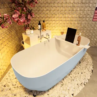 Mondiaz Stone freestanding bath - 170x75cm - Clay / Talc