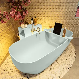 Mondiaz Stone freestanding bath - 170x75cm - Greey / Greey