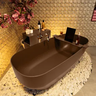 Mondiaz Stone freestanding bath - 170x75cm - Rust / Rust