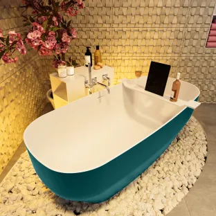 Mondiaz Stone freestanding bath - 170x75cm - Smag / Talc