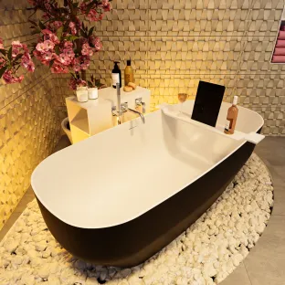 Mondiaz Stone freestanding bath - 170x75cm - Urban / Talc